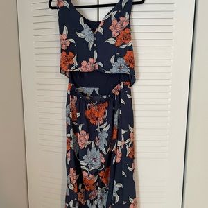 Floral pants romper
